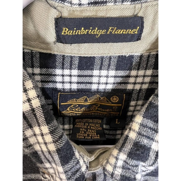 Eddie Bauer Bainbridge Flannel Long Sleeve‎ Button Down Shirt Mens Size Large - Picture 4 of 8